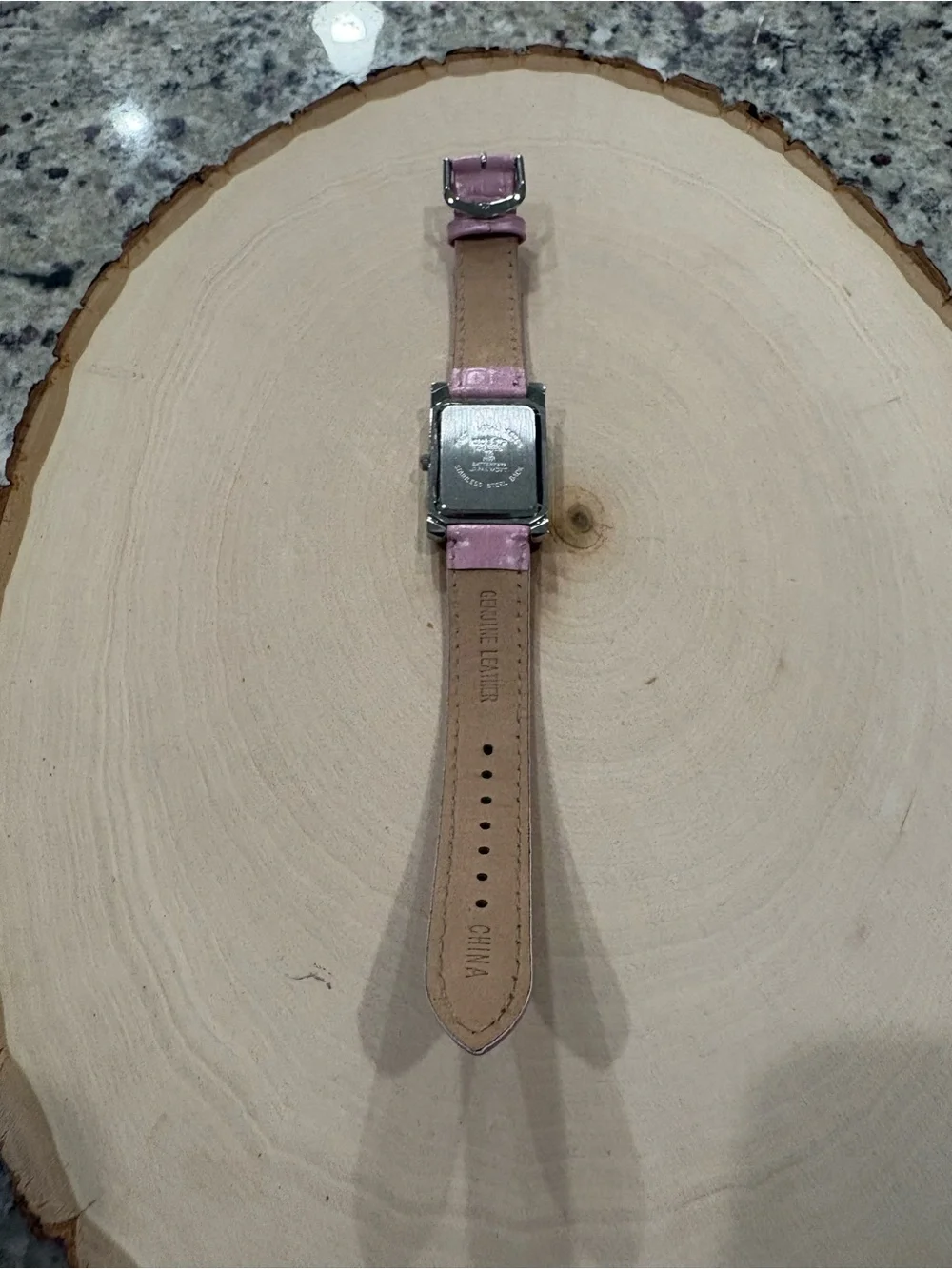 Gossip pink genuine leather wrist watch VGUC will need new battery